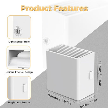 DORESshop LED Night Lights Plug into Wall [2 Pack], Plug in Nightlight, 3 Level Brightness Adjustable Night Light, Dusk to Dawn Sensor, Nightlights for Adults, Bedroom, Bathroom, Hallway, White