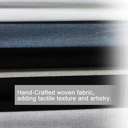 Textured Abstract Fabric Wall Art 3D Canvas Black and White Decor - Dimensional Minimalist Drape Modern Contemporary Living Room Bedroom Office Decor, Framed Set of 2-24"x36" Each - Ready to Hang