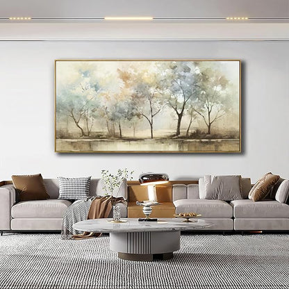 VHMING Abstract Wall Art Artwork Retro Trees Pictures Decor Canvas Painting Framed Ready to Hang Living Room Bedroom and Office Wall Decor 20x40 Inch
