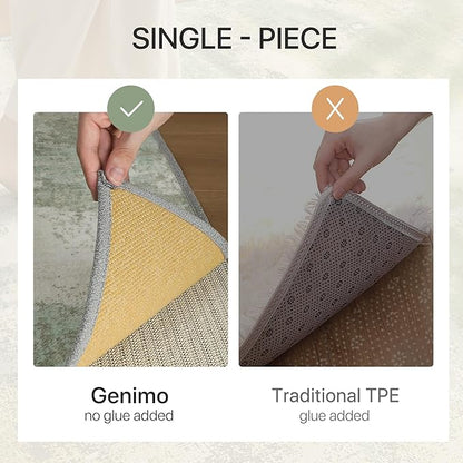 GENIMO No Crease Non Slip 8x10 Area Rugs for Living Room, Craft Woven Modern Rug, Soft Floor Carpet, Single-Piece Rugs for Bedroom, Dining Room, Office, Green Gray