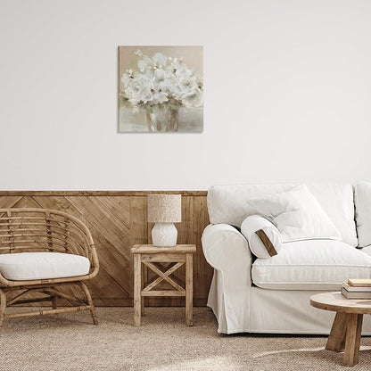 Stupell Industries 'Neutral White Flower Bundle', Canvas Art, 24 x 24 Inches, Easy to Hang and Sturdy, Made in USA, by Carol Robinson