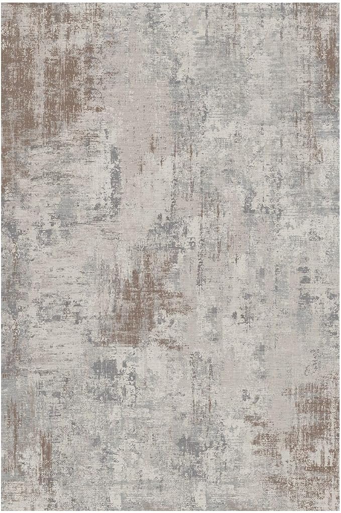 9x12 Area Rug for Living Room, Large Washable Rug, Soft Neutral Abstract Rug for Bedroom, Office, Farmhouse, Low Pile Imitation Wool Non Slip Carpet Ideal for High-Traffic Areas, Blue Grey