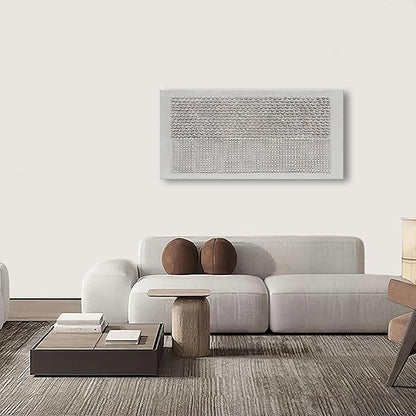 NANKAI Art 24x48 inches White Texture Abstract Art Oil Painting Contemporary Minimalism Art Home Office Wall Decoration Art