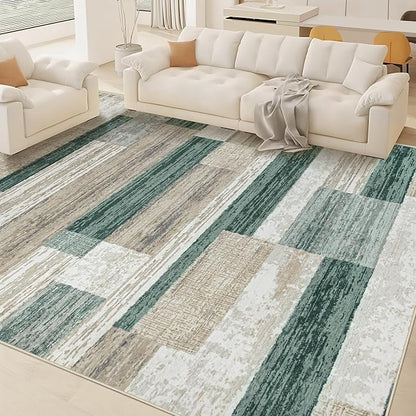 Area Rug for Living Room 6x9: Large Washable Boho Moroccan Rugs Geometric Neutral Rug, Non-Slip Foldable Morden Farmhouse Indoor Floor Carpet for Bedroom Dining Table Home (Green,6'x9')