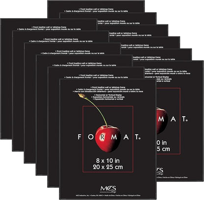 MCS Format 8x10 Picture Frame Black, Gallery Wall Vertical & Horizontal Wall Hanging Picture Frame for Photos & Art Prints (12-Pack)