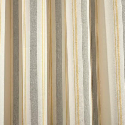Lush Decor Farmhouse Stripe Yarn Dyed Eco-Friendly Recycled Cotton Window Curtain Panel Pair, 42" W x 95" L, Yellow & Gray - Classic Modern Rustic Charm - Eco Friendly Cotton Fabric