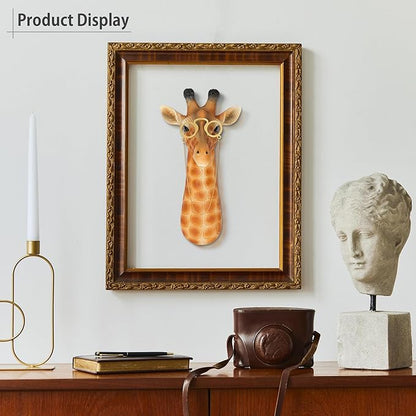 UITWMKTG Simulated Animal Head Wall Decor Colored Animal Sculptures Wall Mount 3D Wall Art Decoration for Home Bedroom Living Room Decor Giraffe