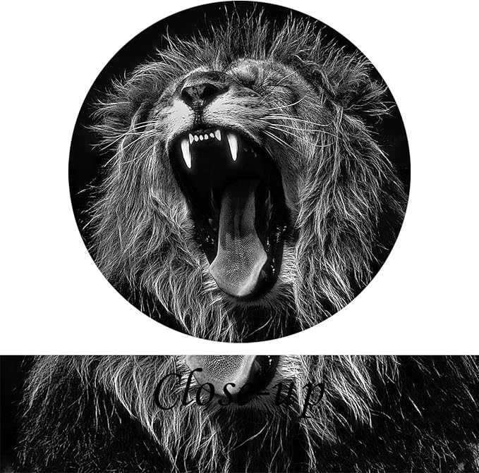 KREATIVE ARTS - 3 Panels Lion King Black and White Canvas Prints Wall Art Modern Painting Wall Pictures for Living Room Office Decoration Ready to Hang (12x12inchx3pcs/set)