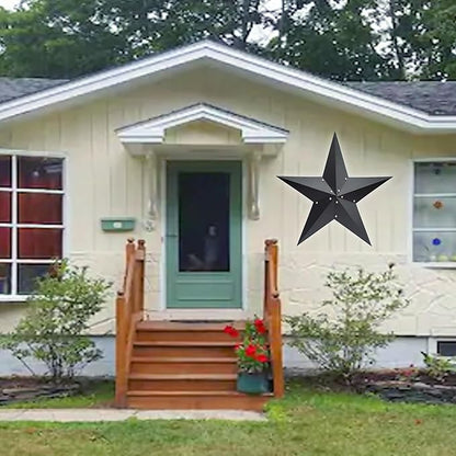 VIVICOMFY 36" Large Black Barn Star Metal Wall Art - Rustic Vintage Western Country Farmhouse Decor