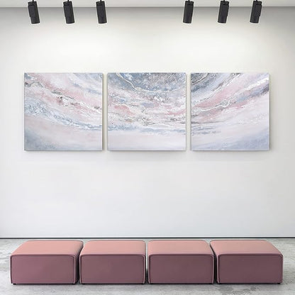 Empire Art Direct Abstract Wall Art Textured Hand Painted Canvas by Martin Edwards, Triptych, 32" x 32" each, Heavens 1
