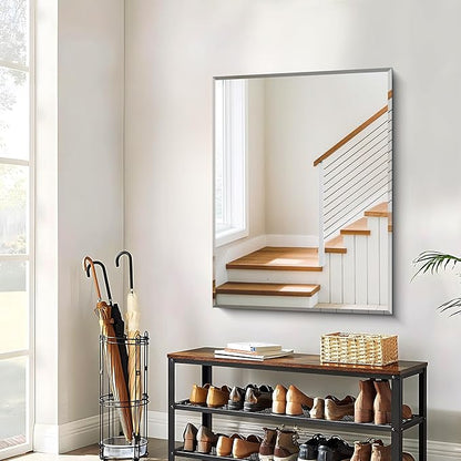 CILIBER Beveled Mirror, 30x40 Large Frameless Bathroom Mirrors for Wall, 3mm Tempered Glass Rectangle Vanity Mirror with Beveled Edge, Crystal-Clear, Hangs Horizontally or Vertically