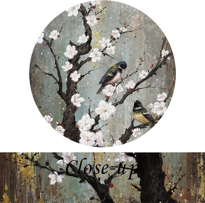 KREATIVE ARTS Graceful Birds on Plum Blossom Trees Canvas Wall Art - Giclee Floral Prints for Living Room & Bedroom Decor - Large 20x40 inch Vertical Artwork
