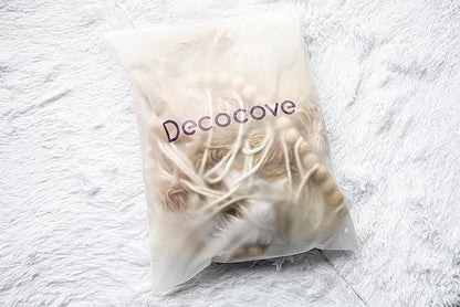 Decocove Macrame Wall Hanging - Large with Wood Beads Bohemian Decor for Bedroom, Living Room and Kitchen Warm Blush Pink 35'' x 36''