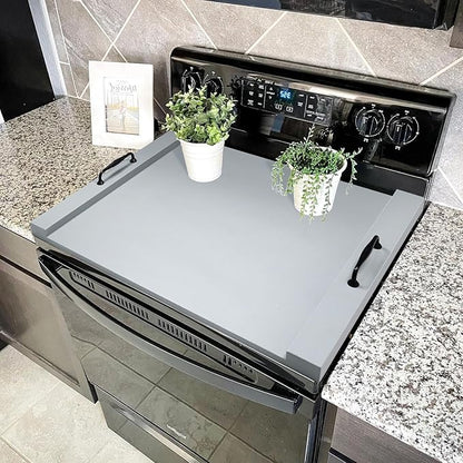 GASHELL Noodle Board Stove Cover with Handles, Multiple Stove Top Cover Board for Electric/Gas Stove Top(Grey)