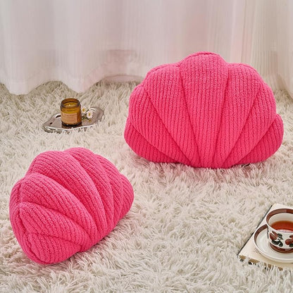 Shell Pillow, Soft Decorative Pillows for Bed Couch, Seashell Plush Throw Pillow Aesthetic Home Decor Cushion for Bedroom Living Room (Hot Pink, 18 X 13 Inches)