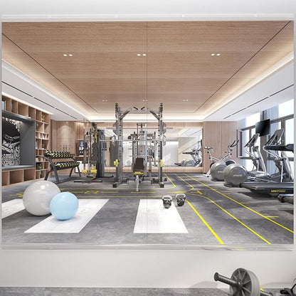63X28 2Pack Large Home Gym Mirror, Frameless Tempered Glass Dance Wall Mounted Mirror for Home, Yoga, Dancing, Studio, Living Room