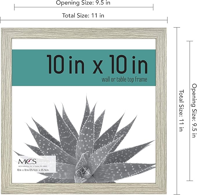MCS Gallery Essential Picture Frames, Photo Gallery Wall Frame Set, Gray Woodgrain, 10 x 10 Inch, 6-Pack