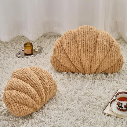 Shell Pillow, Soft Decorative Pillows for Bed Couch, Seashell Plush Throw Pillow Aesthetic Home Decor Cushion for Bedroom Living Room (Brown, 18 X 13 Inches)