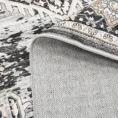 Washable Area Rugs 2x3 Entryway: Soft Ultra Thin Low Pile Mat Machine Washable Indoor Doormat Lightweight Entry Rug Anti Slip Backing Rugs for Living Room Bedroom Kitchen 2'x3' Black