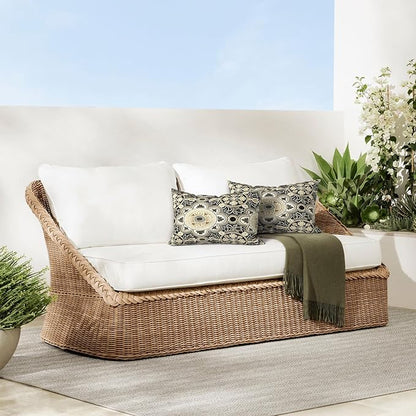 DYTXIII Pack of 2 Outdoor Waterproof Lumbar Pillow Covers ONLY, 12x20 Rectangle Decorative Double Printed Pillow Cases for Patio Couch Porch Furniture - Vintage Medallion