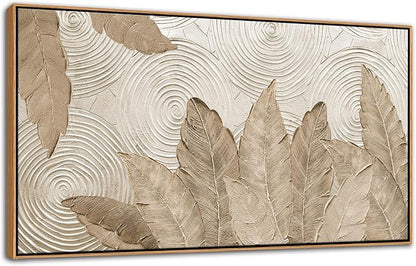 Minimalist & Modern Art for Bedroom Decor Framed Abstract Artwork for Walls Neutral & Contemporary Beige Wall art - Artwork for Living Room and Boho Style Large Abstract Wall Art 29×58IN