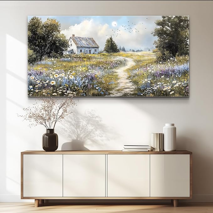 FUHAIHUA Canvas Wall Art For Living Room Wall Decor For Bedroom Office Wall Decoration Countryside Landscape Painting Farmhouse Pictures Artwork Room Aesthetic Home Decor 20x40 In