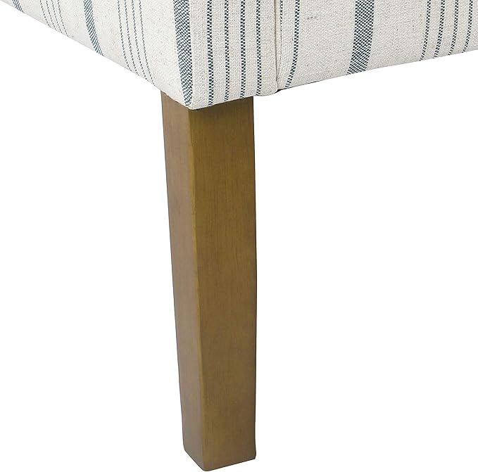 Homepop Home Decor Upholstered Classic Swoop Arm Accent Chair Accent Chairs for Living Room & Bedroom Decorative Home Furniture, Ivory & Gray Stripe