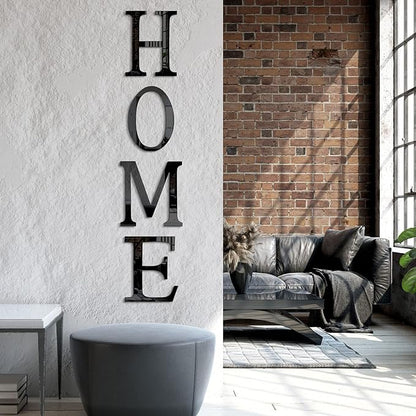 Zonon 3D Home Wall Decor Letter Sign Acrylic Mirror Wall Decor Stickers Family Farmhouse Decals for Home Room Bedroom Mirror Decoration 47x 11.8 Inch(Black)