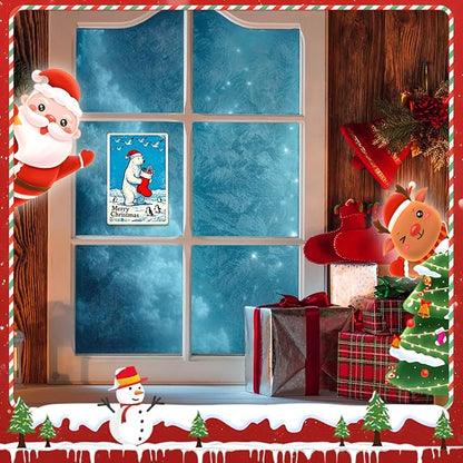 Christmas Metal Tin Sign 8x12 Inch - Merry Christmas Arctic Bear & Penguin Holiday Decor For Indoor Outdoor Use, Festive Wall Decoration For Home, Office, Xmas Tree Ornament Gift