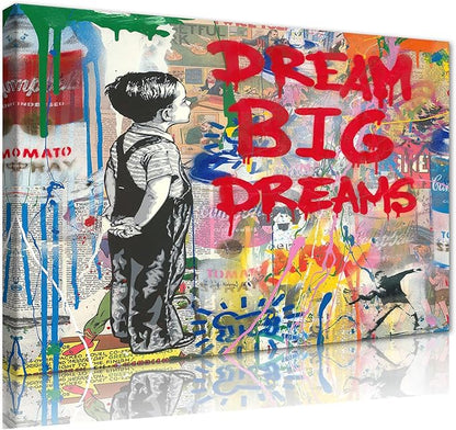 Yatsen Bridge Banksy Graffiti Wall Art, Inspirational Canvas Art Print, Modern Home Decor for Living Room Bedroom Ready to Hang 18”W x 24”H