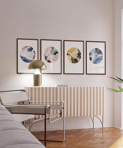 HAUS AND HUES 20x30 Walnut Oak Frame Set of 4 - Wooden Poster Holders, Rustic Gallery Wall Display