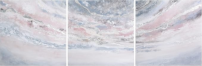 Empire Art Direct Abstract Wall Art Textured Hand Painted Canvas by Martin Edwards, Triptych, 32" x 32" each, Heavens 1