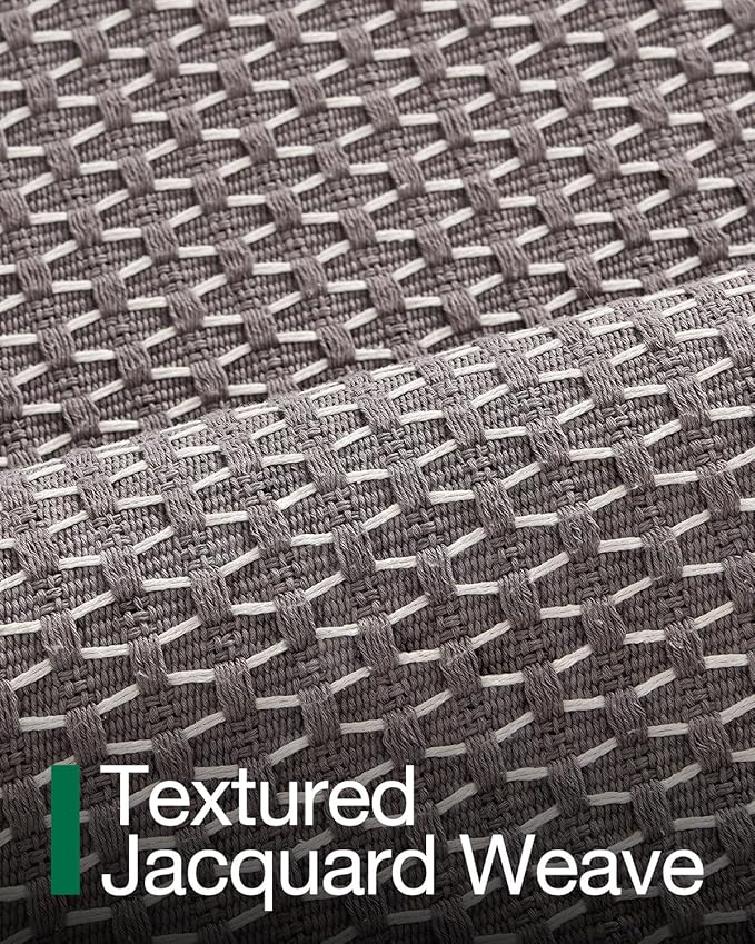 LUMI 5x8 Indoor Area Rugs, Non-Slip Low Profile Checkered Inside Rug, Comfort Weave Grid Pattern Floor Rug