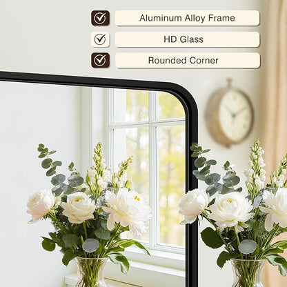 Bathroom Vanity Mirror for Wall, 2-Pack 36"x24" Wall Mounted Bathroom Mirror for Over Sink with Sturdy Metal Frame, Vertical or Horizontal, Living Room, Bedroom, Entryway(Black)