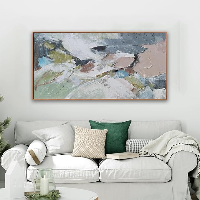 Abstract Wall Art Framed Ready To Hang Home Decor Artwork Wall Art Colorful Wall Decor Prints Canvas Painting For Living Room Bedroom Office Apartment Decoration 24"X48"