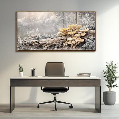 QIYILEXWART Canvas Wall Art For Living Room Wall Decor For Bedroom Office Wall Decoration Moonlit Forest Mushroom Landscape Painting Farmhouse Pictures Artwork Room Aesthetic Home Decor 20x40 In