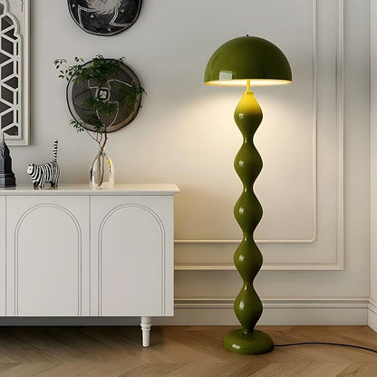 Modern Floor Lamp, Green, Metal, 59.1 Inch High, 3 Light Colors, Foot Switch Control