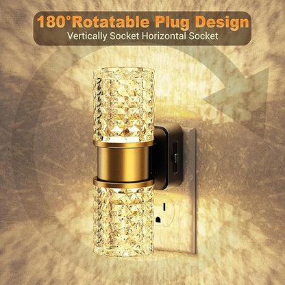 JandCase Night Light, Night Lights Plug into Wall,Automatic LED Night Light with Adjustable Brightness, 3000K Plug in Night Lights with Auto Light Sensor, for Bathroom Hallway Decor