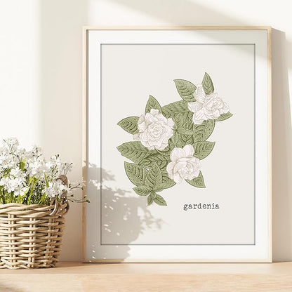 Vintage Botanical Wall Art Prints (Set of 6) - Unframed - 8x10s | Flower Wall Decor | Kitchen Wall Decor | Vintage Wall Decor | Botanical Wall Art | Aesthetic Wall Décor | Living Room Decor