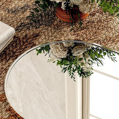 Easly Arched Full-Length Mirror, 34"x76" Arch Floor Mirror with Stand, Wall-Mounted Mirror for Bathroom, Dressing Room - Hanging or Leaning - Full Body Mirrors for Bedroom, Silver