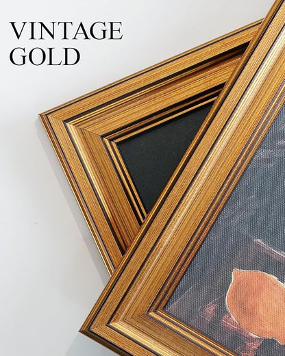 VIYYIEA Vintage Gold Framed Floral Wall Art, Dark Botanical Academia Moody Canvas Decor, Aesthetic Classical Roses Still Life Pictures, Victorian Picture Wall Decor for Gallery Bathroom Bedroom, 8x10inch