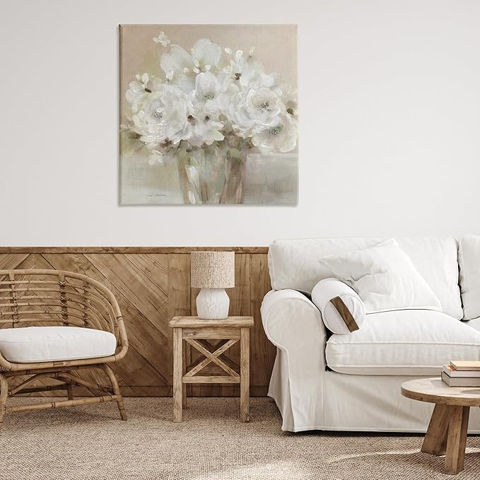 Stupell Industries 'Neutral White Flower Bundle', Canvas Art, 36 x 36 Inches, Easy to Hang and Sturdy, Made in USA, by Carol Robinson