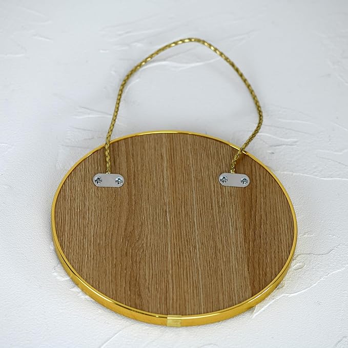 Round Wall Mirror Door Mirror PVC Plastic Frame (Gold, 8.66 inch)