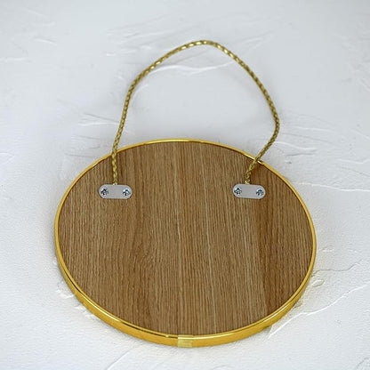 Round Wall Mirror Door Mirror PVC Plastic Frame (Gold, 8.66 inch)