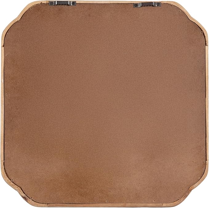 Kate and Laurel Marston Modern Wooden Square Wall Mirror Set, Set of 3, 12 x 12, Rustic Brown, Decorative Three-Piece Mirror Set for Use as Bathroom Mirror Decor or Gallery Wall Mirrors