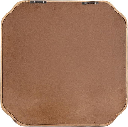 Kate and Laurel Marston Modern Wooden Square Wall Mirror Set, Set of 3, 12 x 12, Rustic Brown, Decorative Three-Piece Mirror Set for Use as Bathroom Mirror Decor or Gallery Wall Mirrors