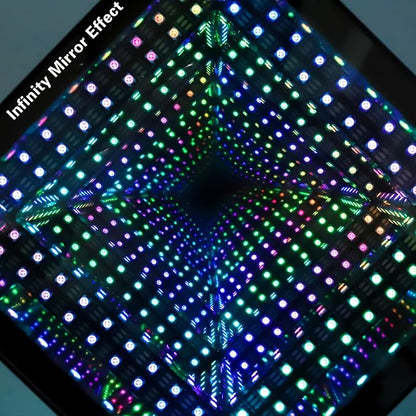 Stunning Infinity Mirror Cube Light with RGB Color-Changing Effects, Perfect 3D Art Decor for Gaming Rooms & Computer Desks, and A Unique Gift for Birthdays or Christmas (5 Inches)