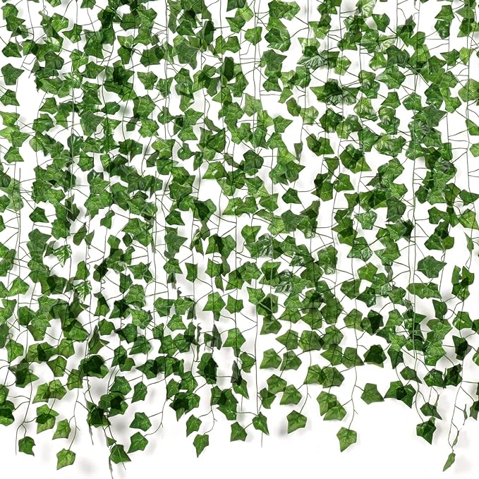 ARTKAIKE Fake Vines for Room Decor(12 Pack 84 Feet) Aesthetic Artificial Plant Ivy Leaves Hanging Greenery Garlands for Home Bedroom Wall Wedding Party Decor (672FT 96PCS Vines)