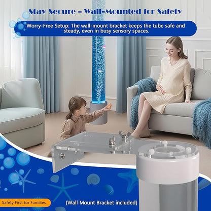 Bubble Tube Floor Lamp – Works with Various Controllers, Color-Changing Aquarium Mood Light for Visual Stimulation & Relaxation in Home, Sensory Rooms & Therapy Clinics (6FT Bubble Lamp)