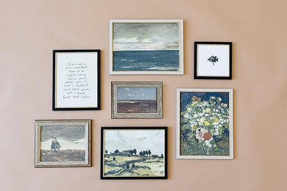 Petal Lane Antique Wall Decor - 12x10 Framed Antique Decor - Make Your Own Gallery Wall Frame Set - Dark Academia Wall Decor - Canvas Wall Art with Vintage Frame (Sisters)